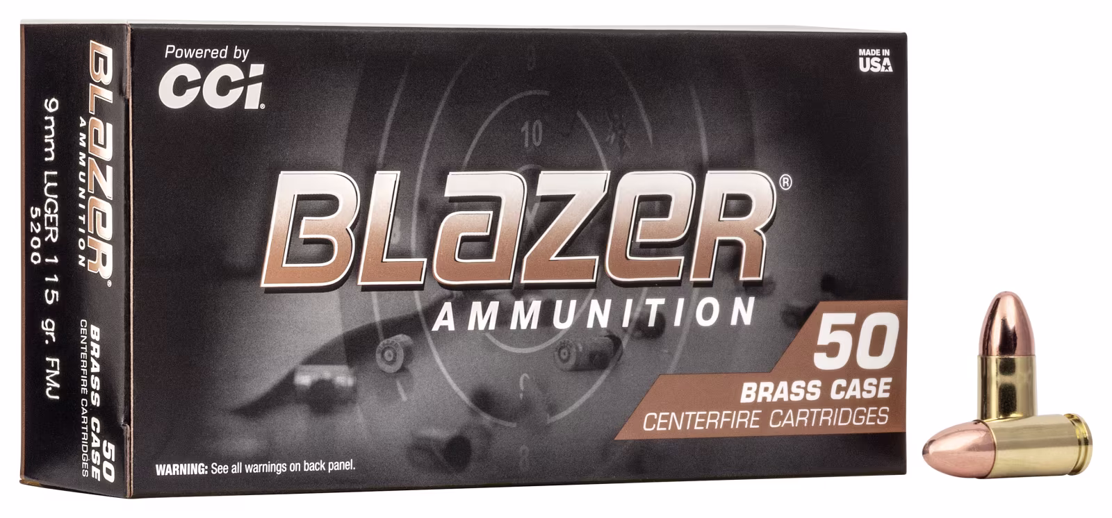 9mm Cci Blazer Brass 115gr FMJ…