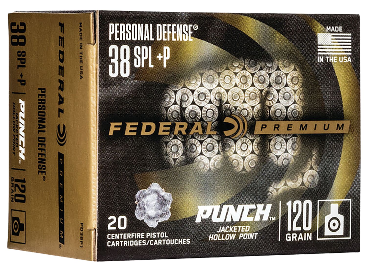 .38 Spl Federal Premium Personal Defense 120 Gr Punch JHP #PD38P1