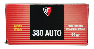 Fiocchi .380 ACP 95gr FMJ – 50rd