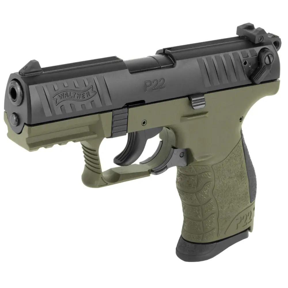 Walther P22Q .22 LR 3.42" 10 Rd Black/OD Green